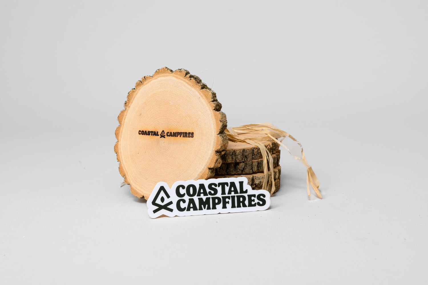 Coastal Campfires' Live Edge Coasters (4-pack)
